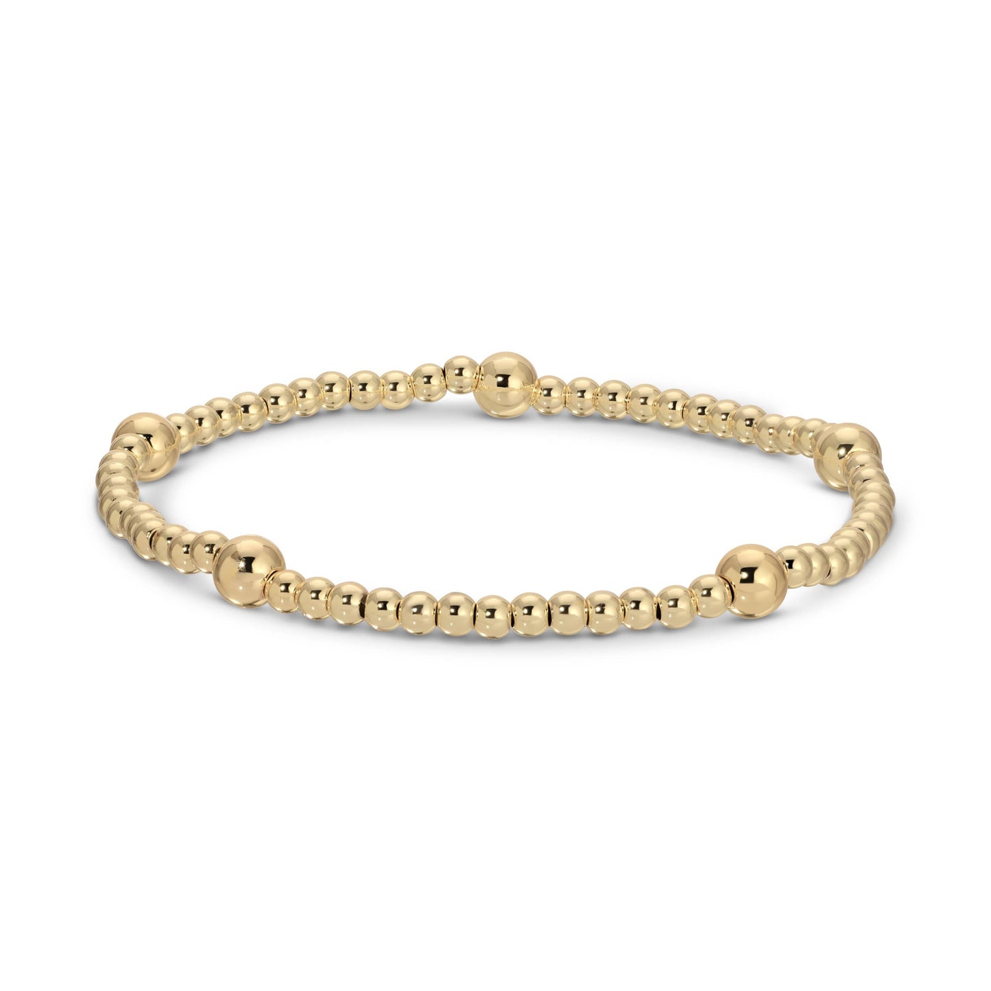 3mm Bead With 5mm Accent Stretch Bracelet