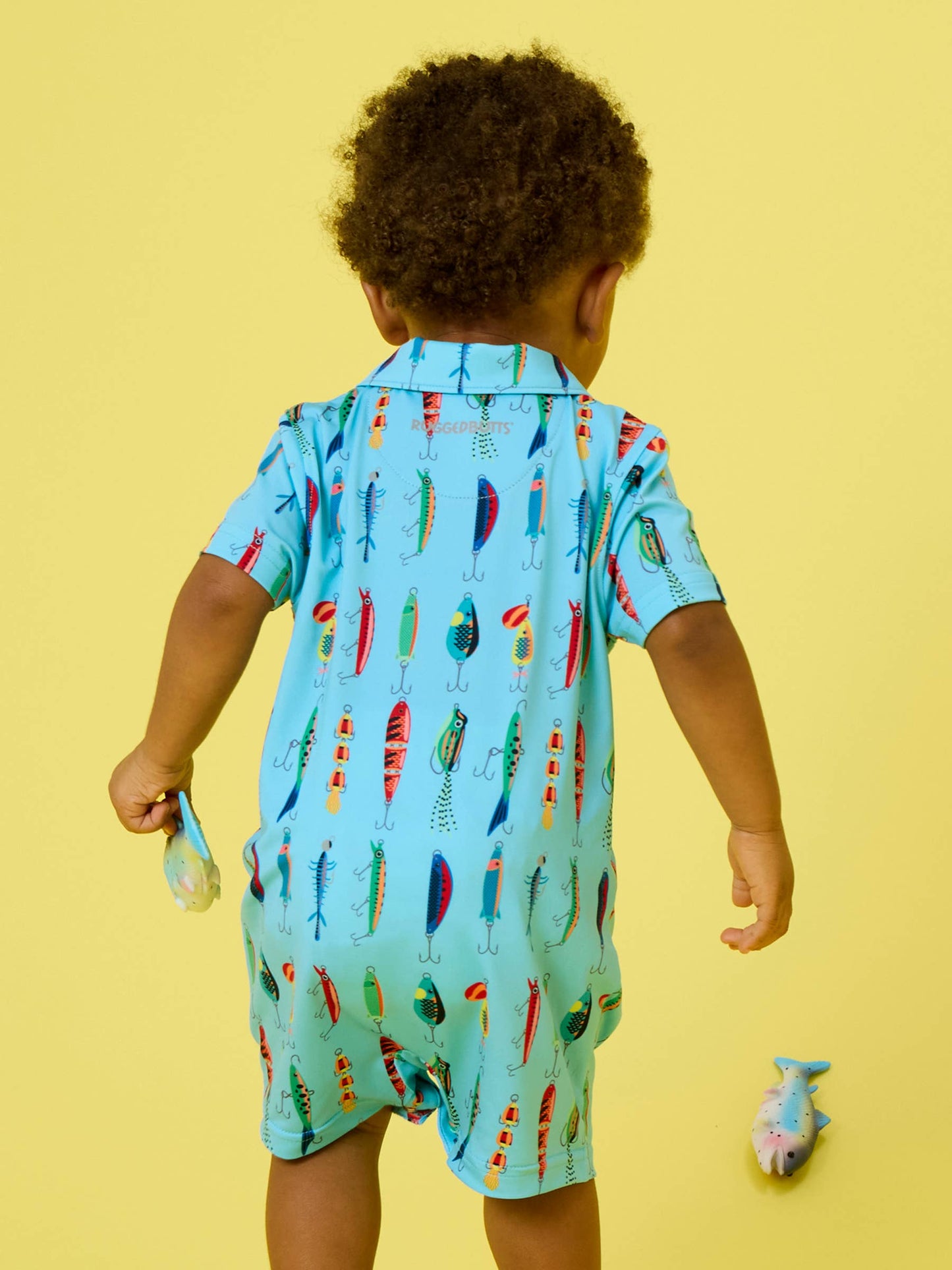 Baby Boys Gone Fishin Performance Polo Romper - RuggedButts