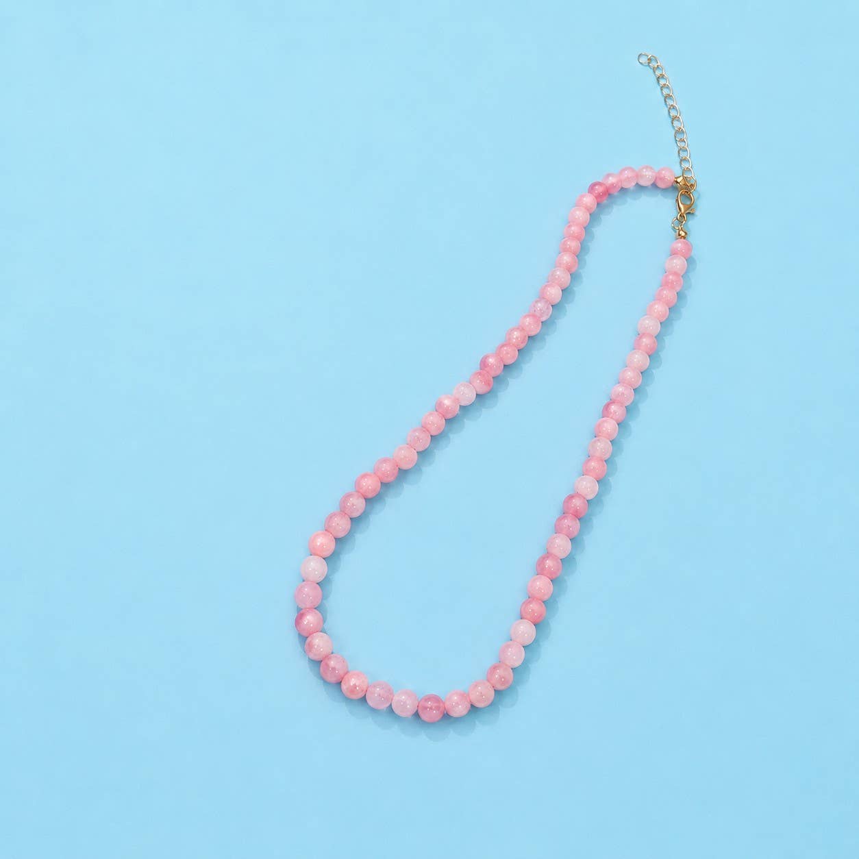 Natural Agate Glass Bead Necklace