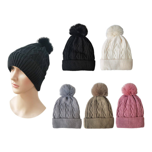 Pom Pom Knit Beanie