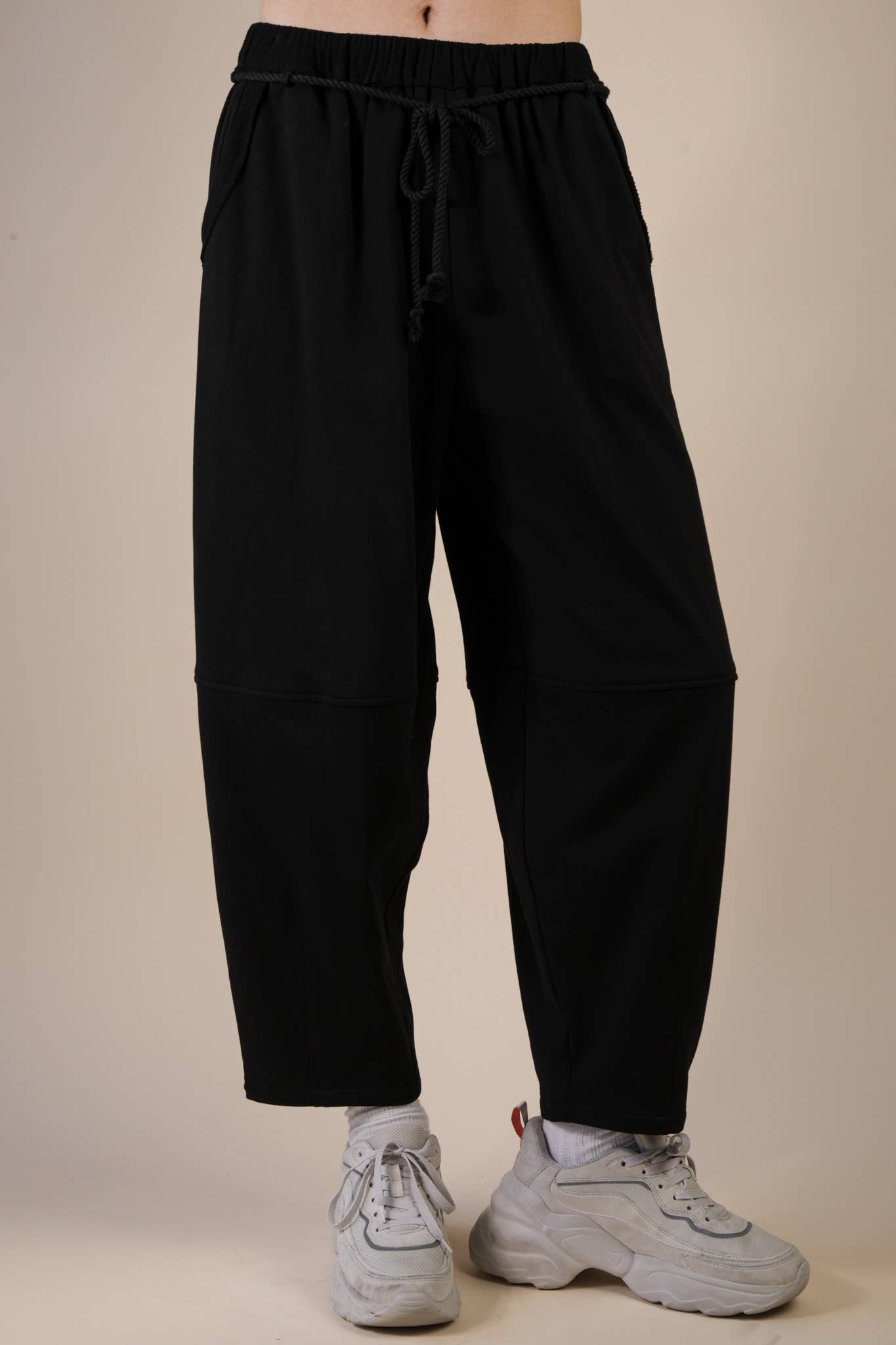 Braid Waist Strip Barrel Pants
