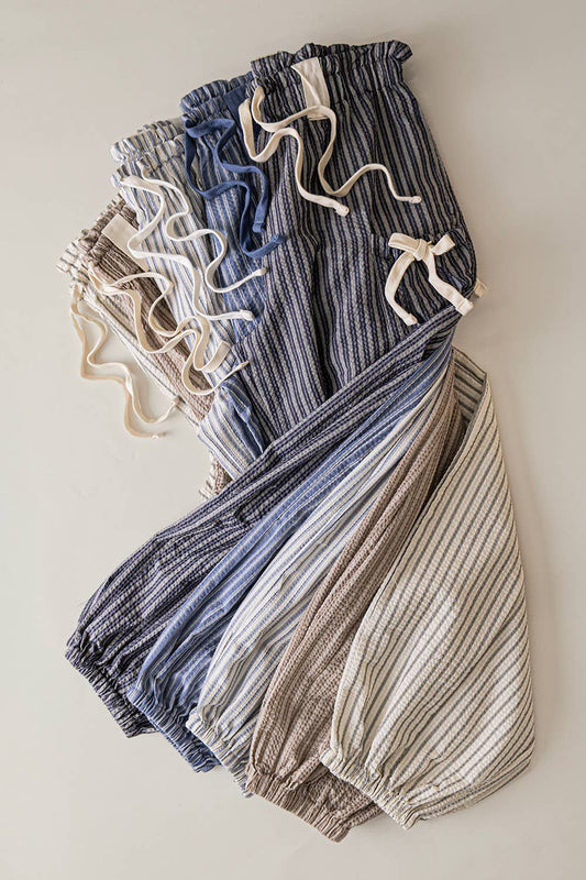 Stripe Textured Woven Pants