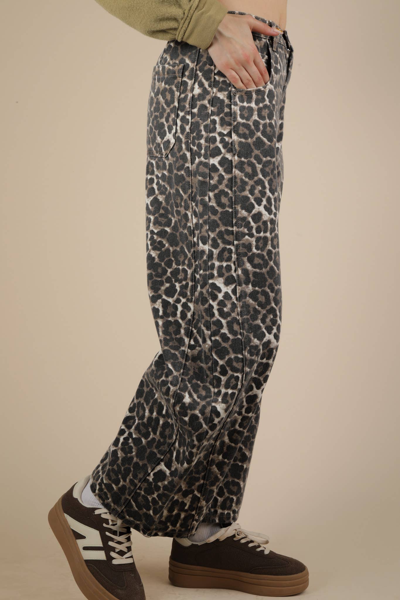Leopard Barrel Pants