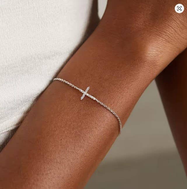 18K SS Cross Bracelet