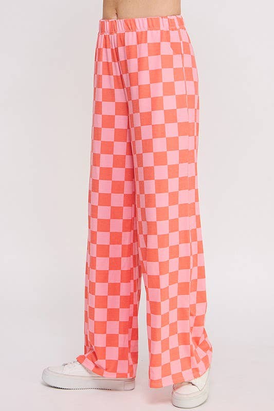 Plus Checkerboard Pants