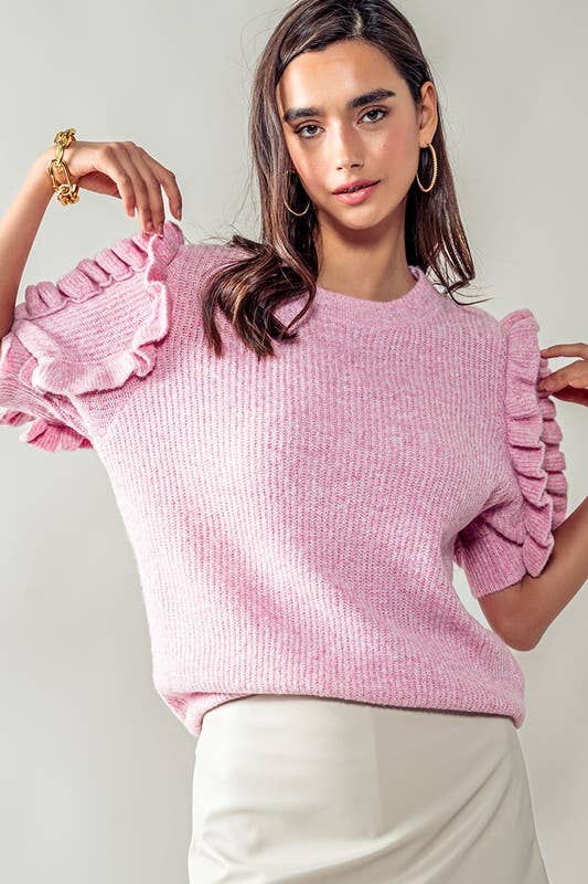 Ruffled and Ribbed Top