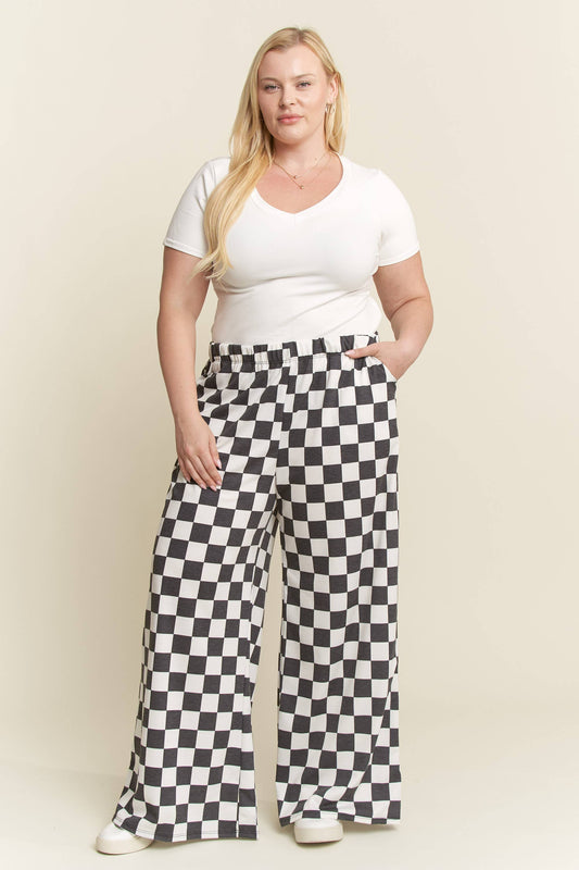 Plus Checkerboard Pants