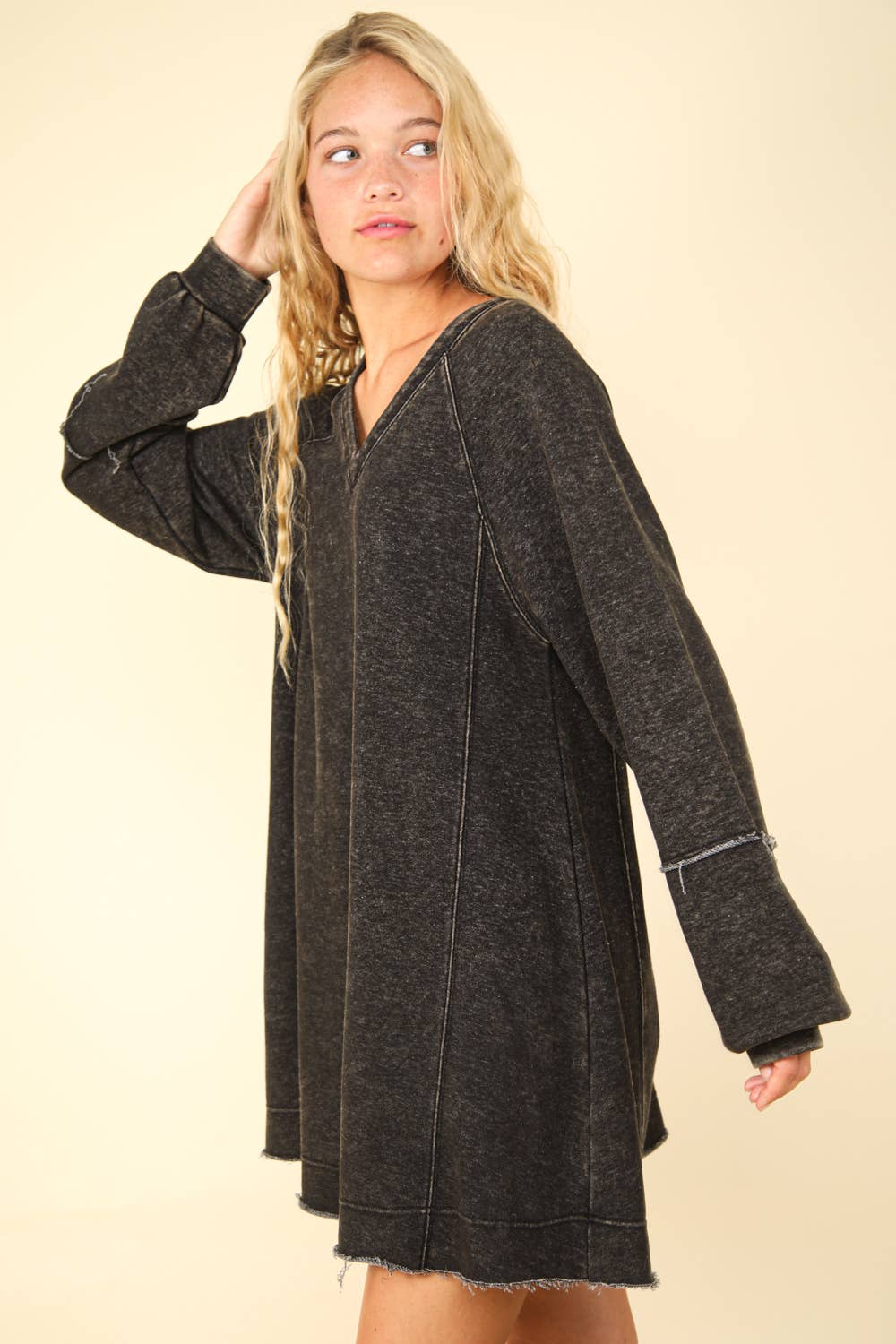 Mineral Washed Oversized Mini Dress