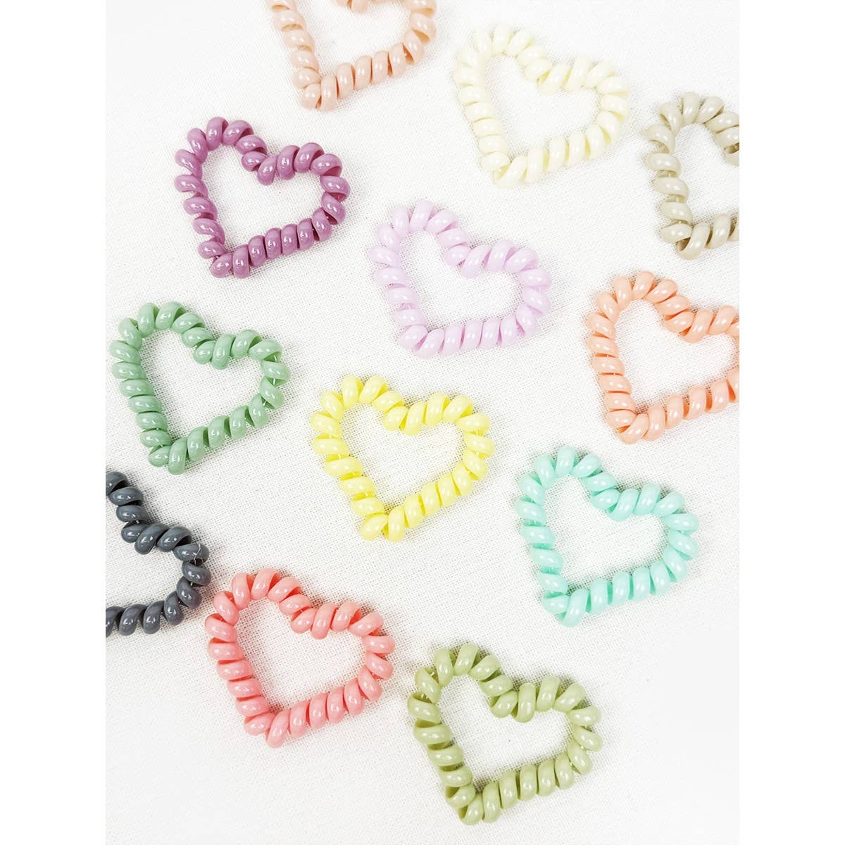 Heart Shape of Spiral Hair Tie Set