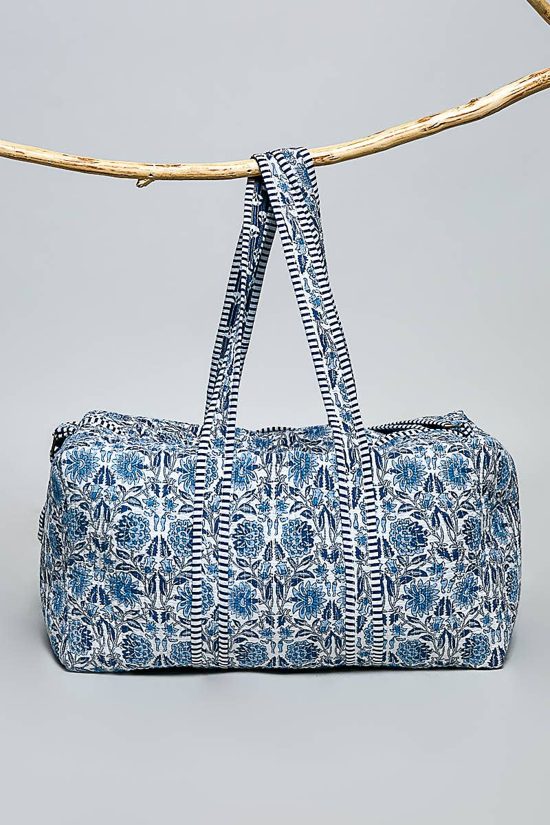 Front Pocket Quilted Adjustable Strap Duffel Bag