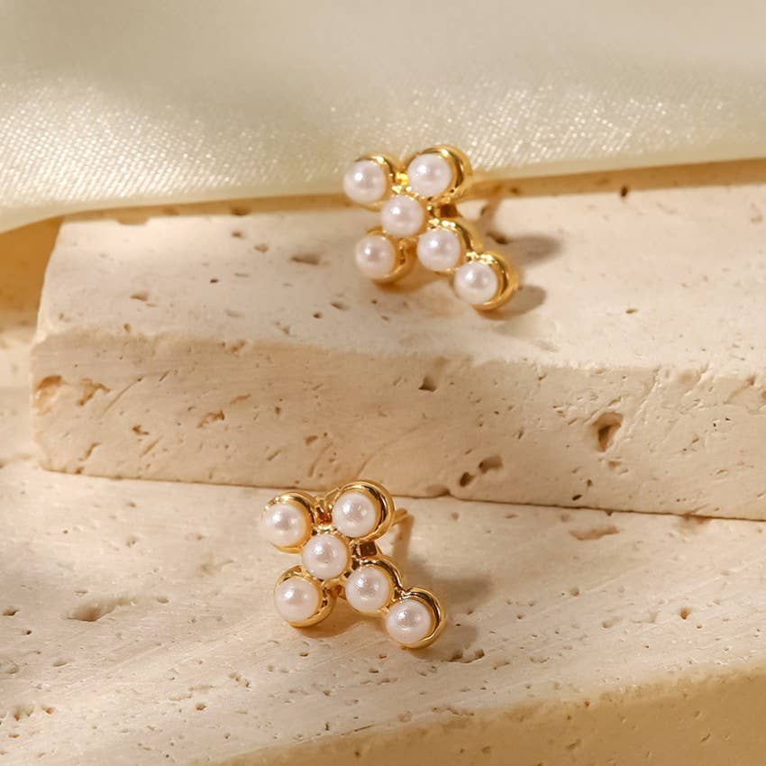 Waterproof Cross Stud Earrings