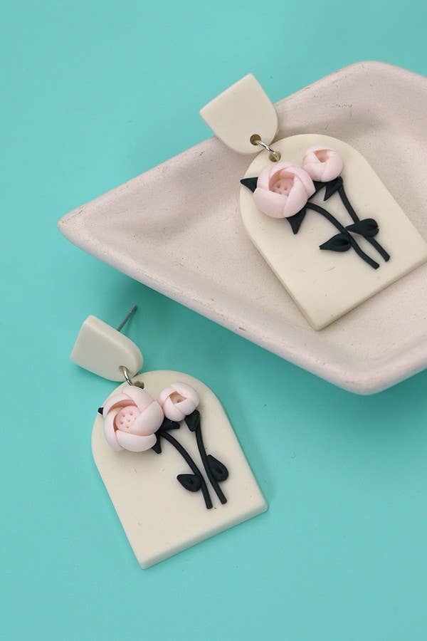 Flower Clay Earrings