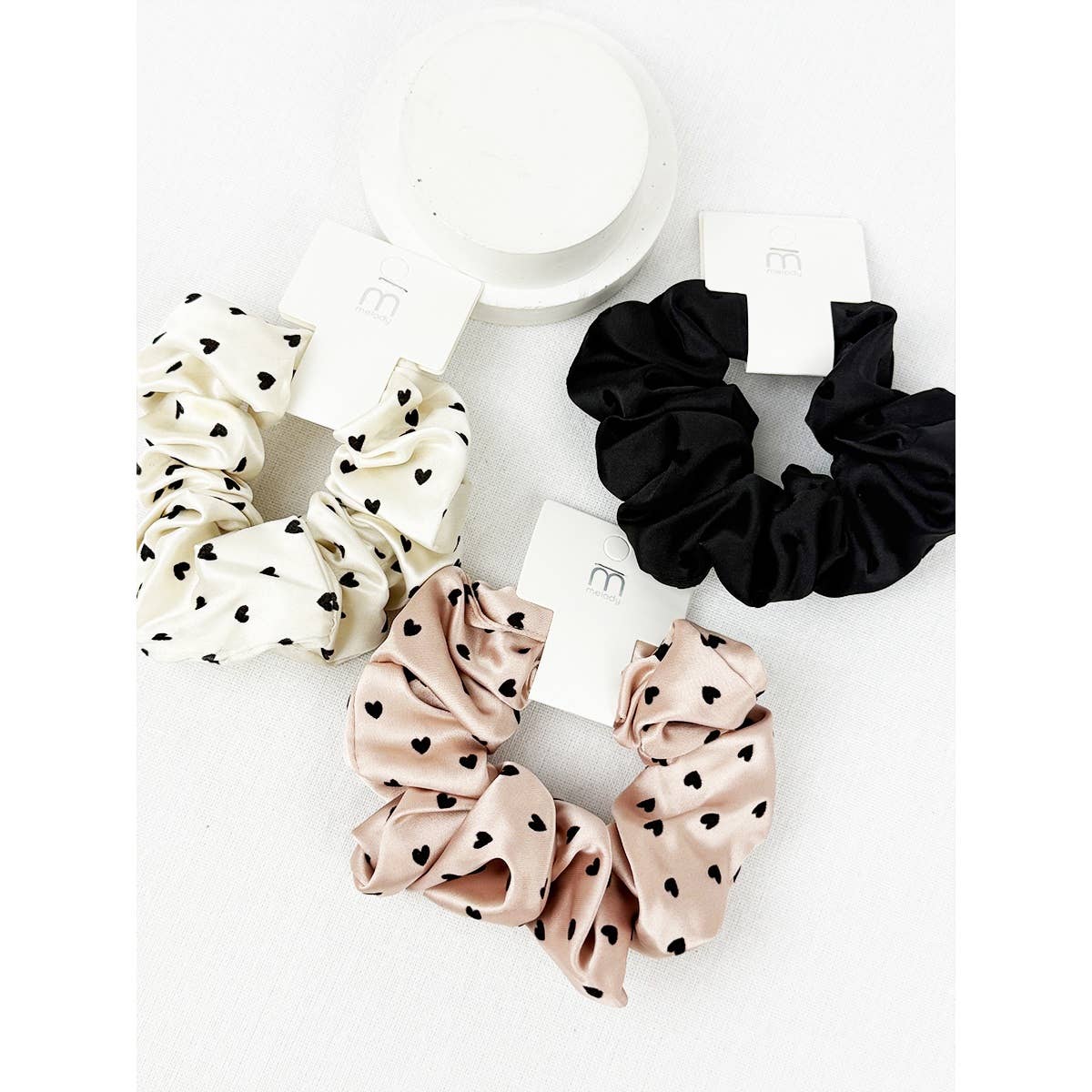 Heart Satin Scrunchies