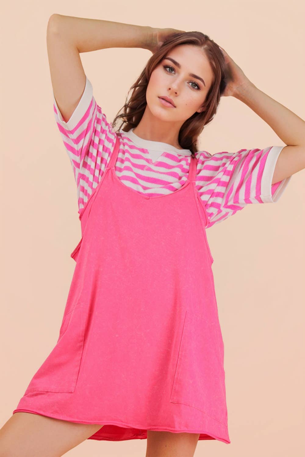 Mineral Washed Dress with Shorts Inside 
