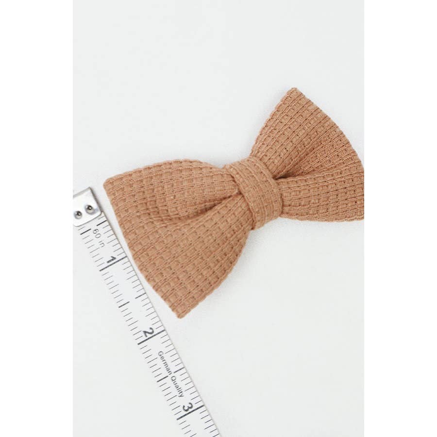 Girls Waffle Texture Bow Clips