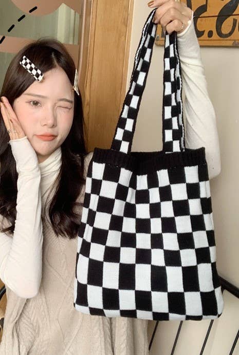 Checker Tote Bag