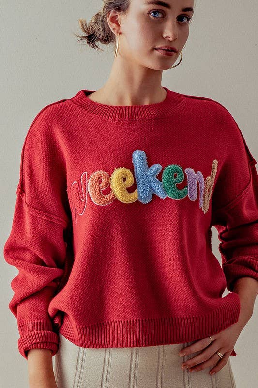 Red Weekend Knit Sweater
