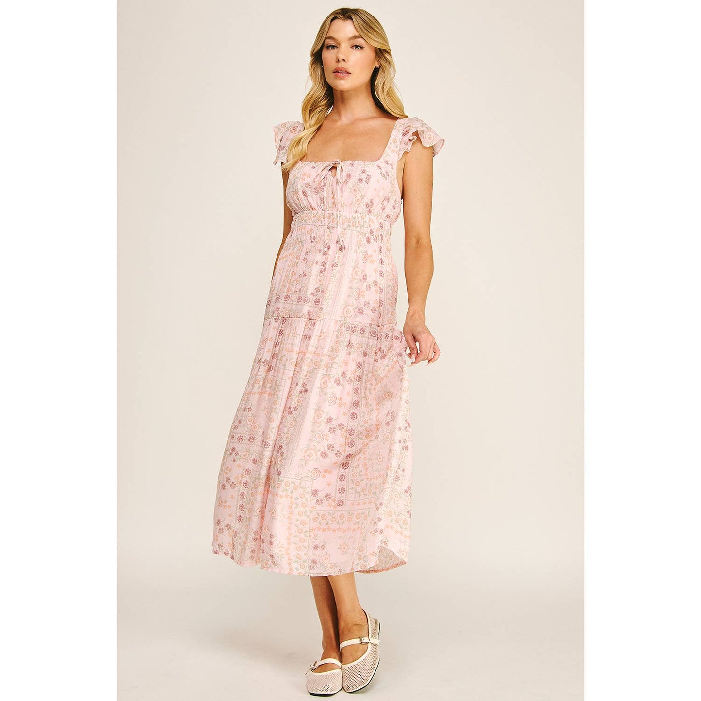 Patchwork Bloom Midi Dress
