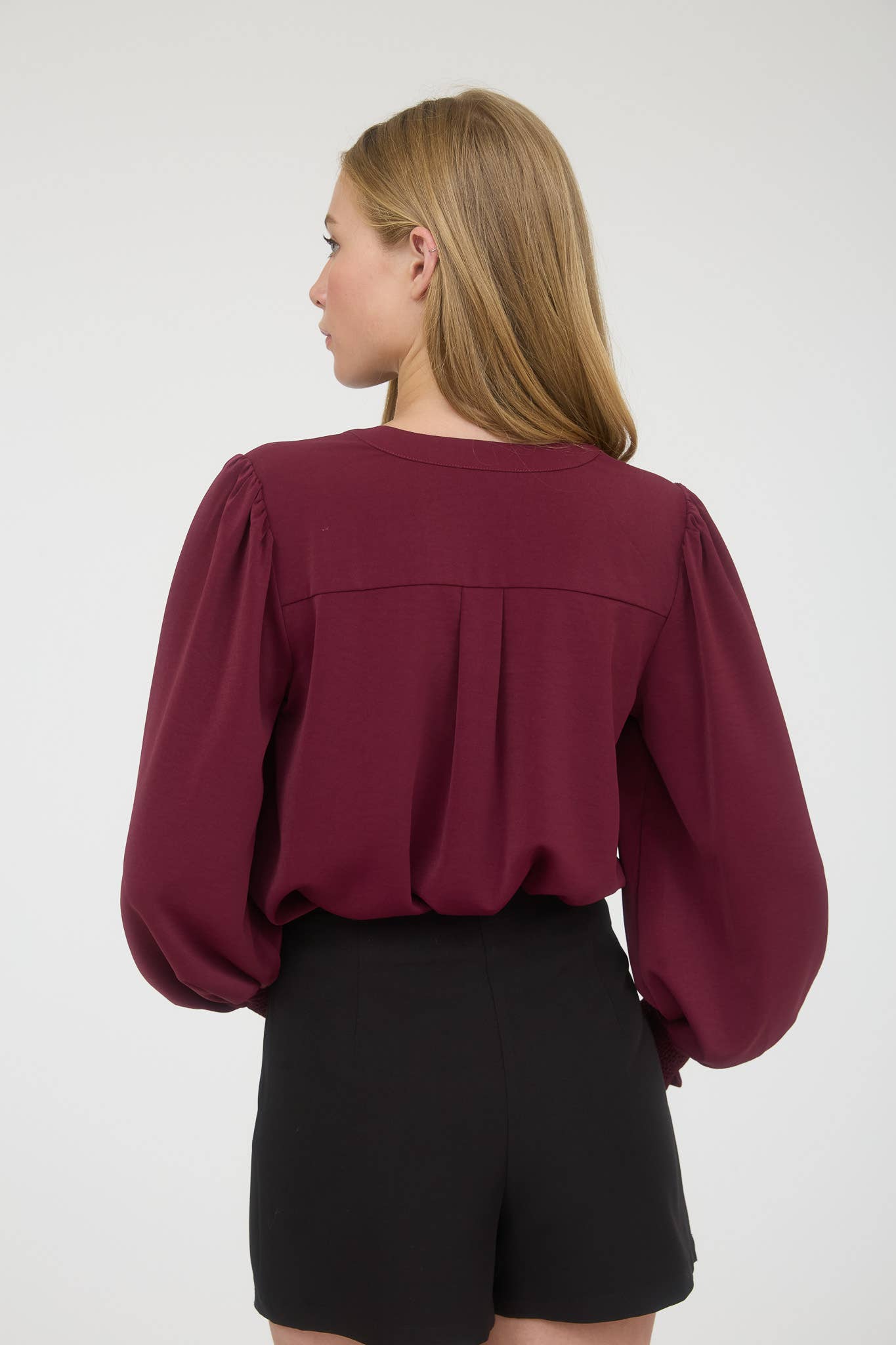 Long Sleeve Neck Tie Top