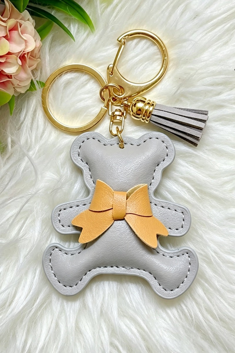 Vegan Leather Teddy Bag Charm