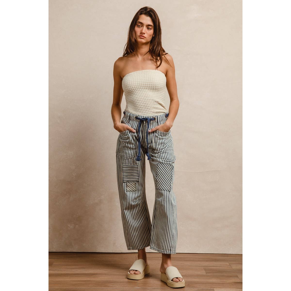 Striped Twill Pants