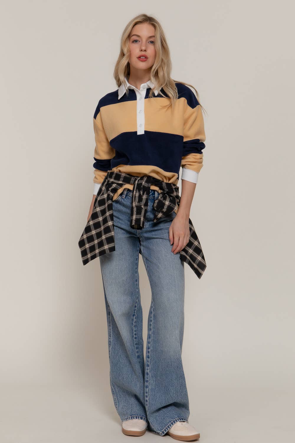 Rugby Stripe Polo Top