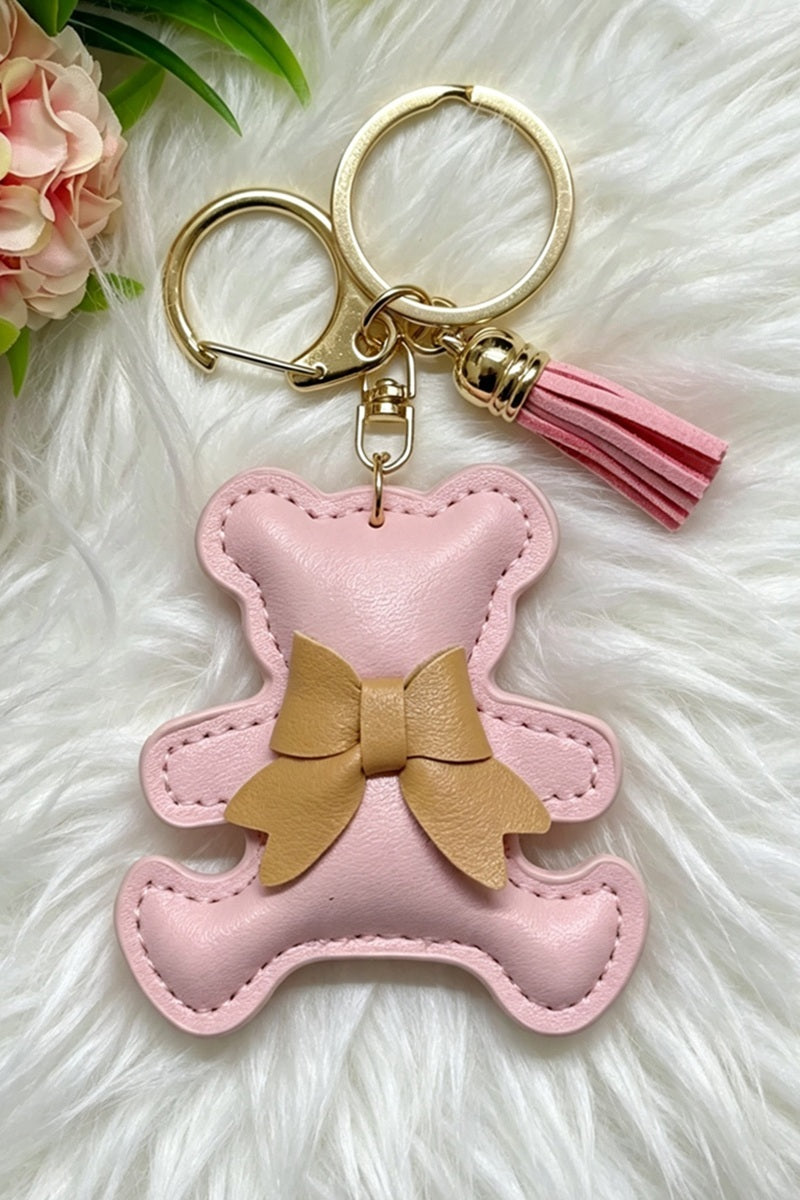 Vegan Leather Teddy Bag Charm