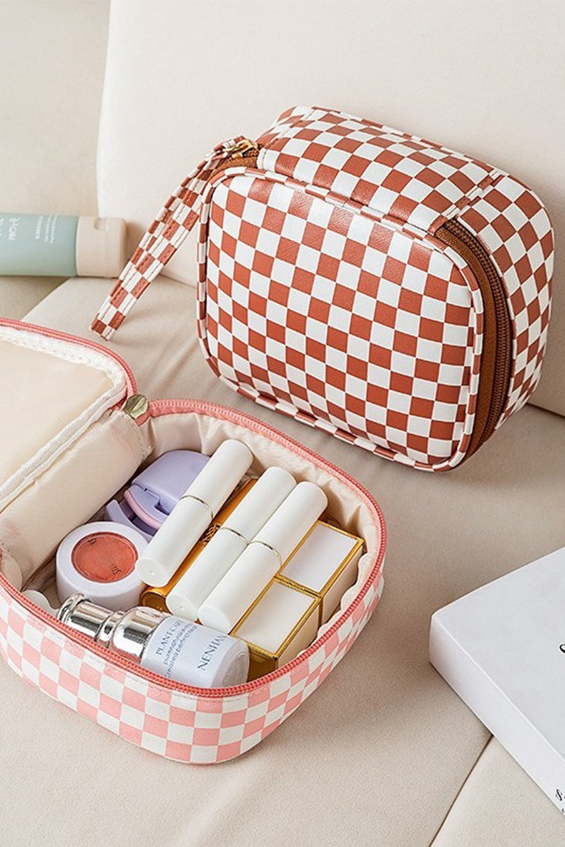 Checkered Makeup Bag