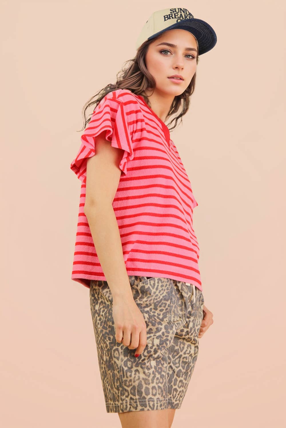 Sophia Ruffle Stripe Knit Top
