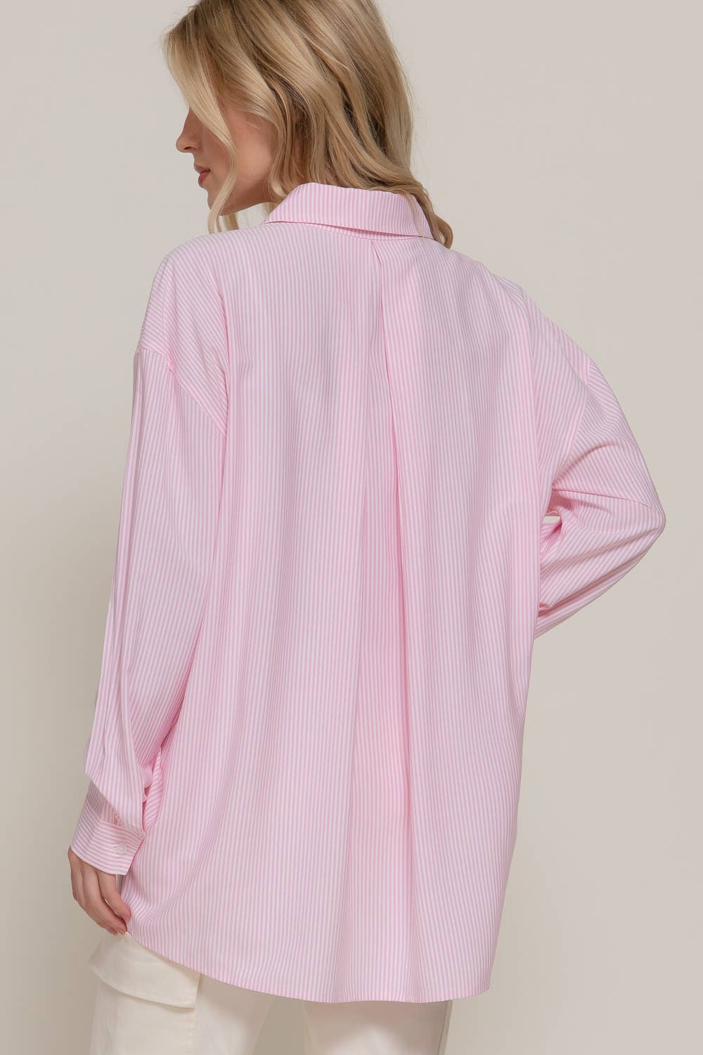 Oversized Striped Button Up Shirt