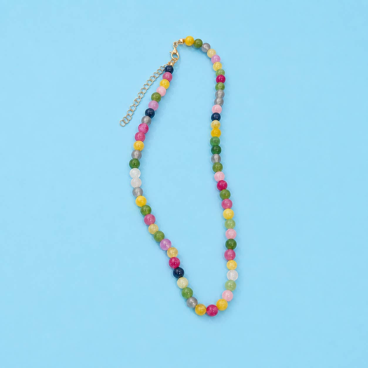 Natural Agate Glass Bead Necklace