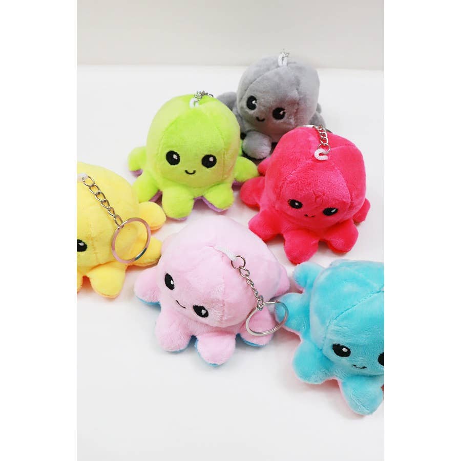 Mini Reversible Octopus Plushie Keychain