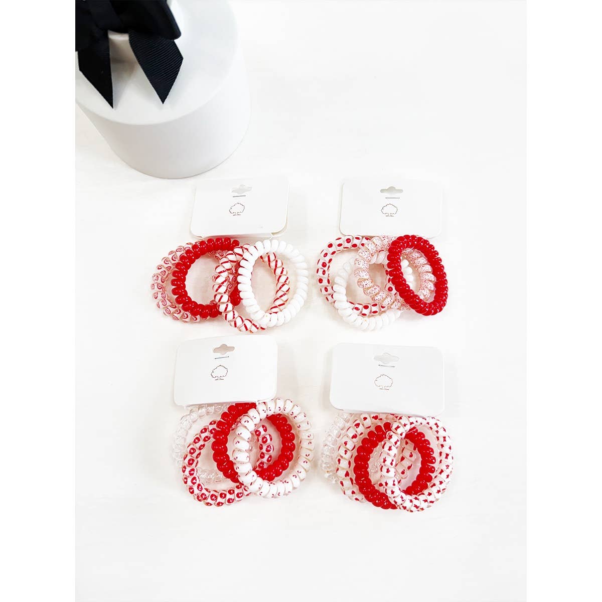 Red Spiral Hair Ties
