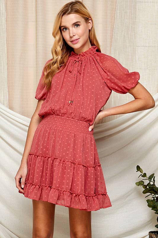 Marsala Dot Dress
