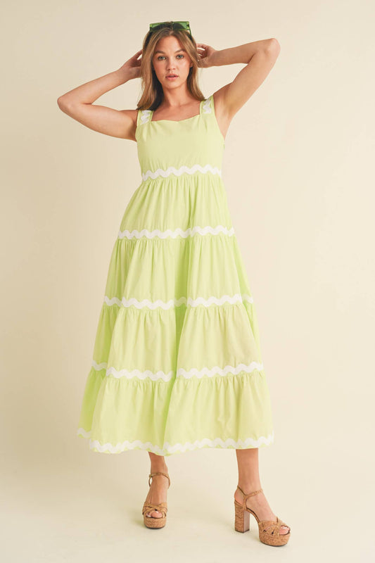 Ric Rac Trim Midi Dress