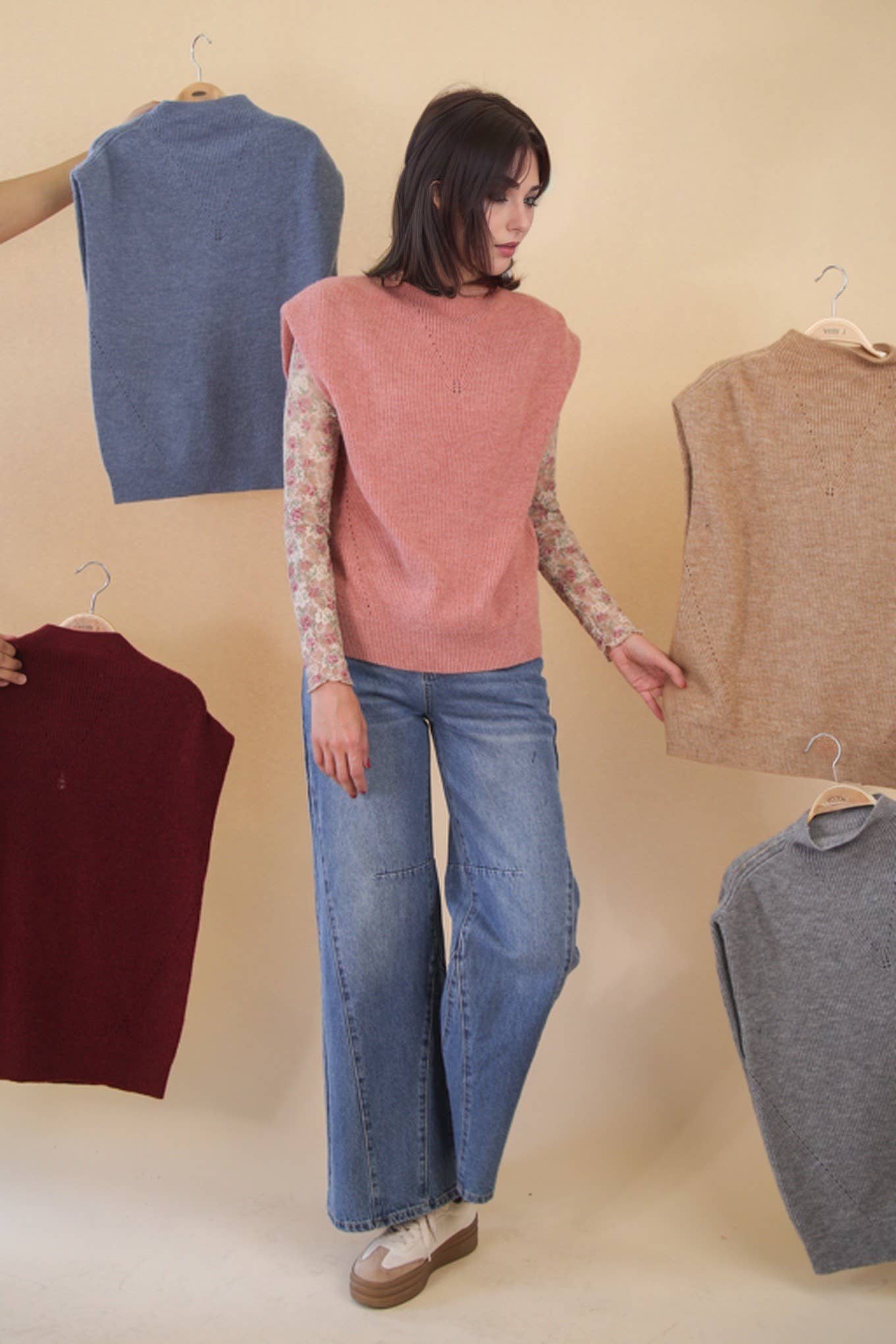 Soft Knit Sweater Vest Top