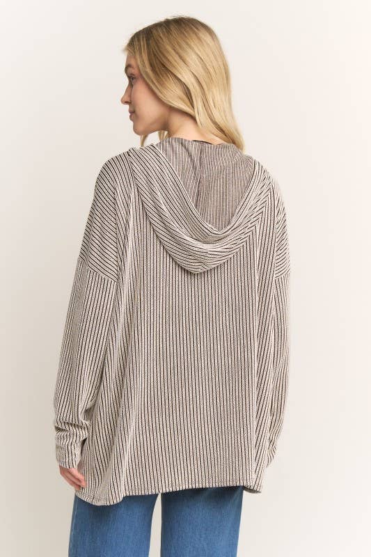 Brown Stripe Hoodie