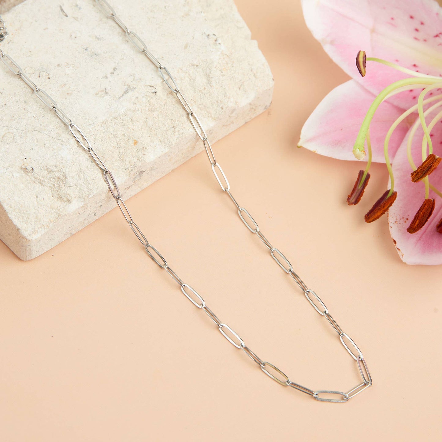 Waterproof Necklace Narelle 18" Paperclip Chain Jewelry