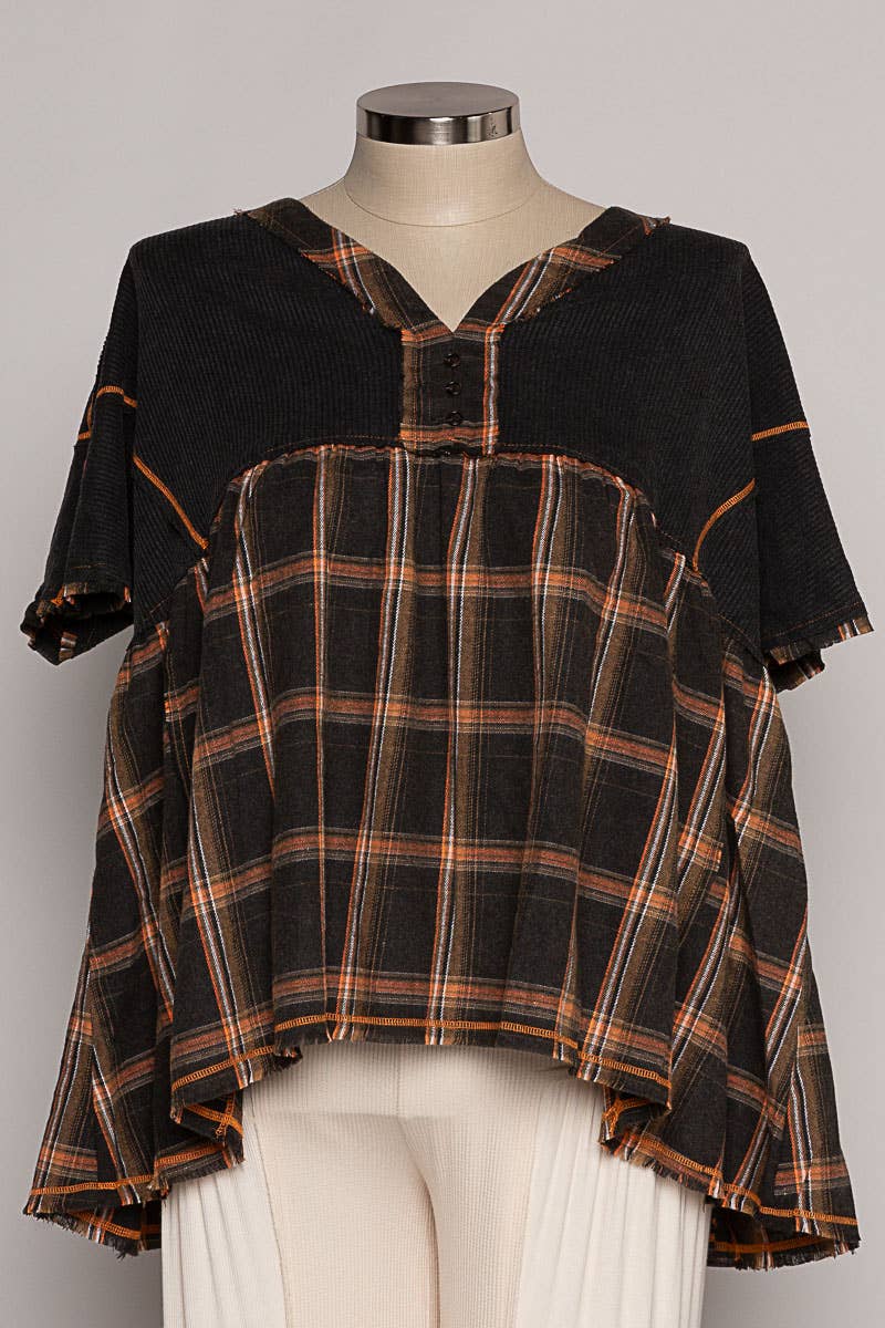 Plaid Babydoll Top