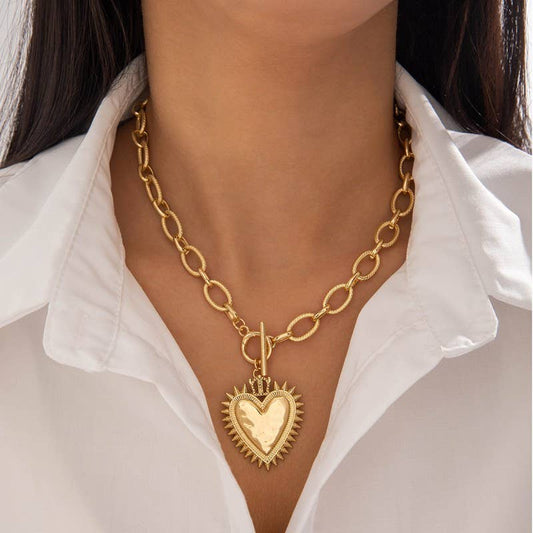 Chunky Heart Toggle Necklace