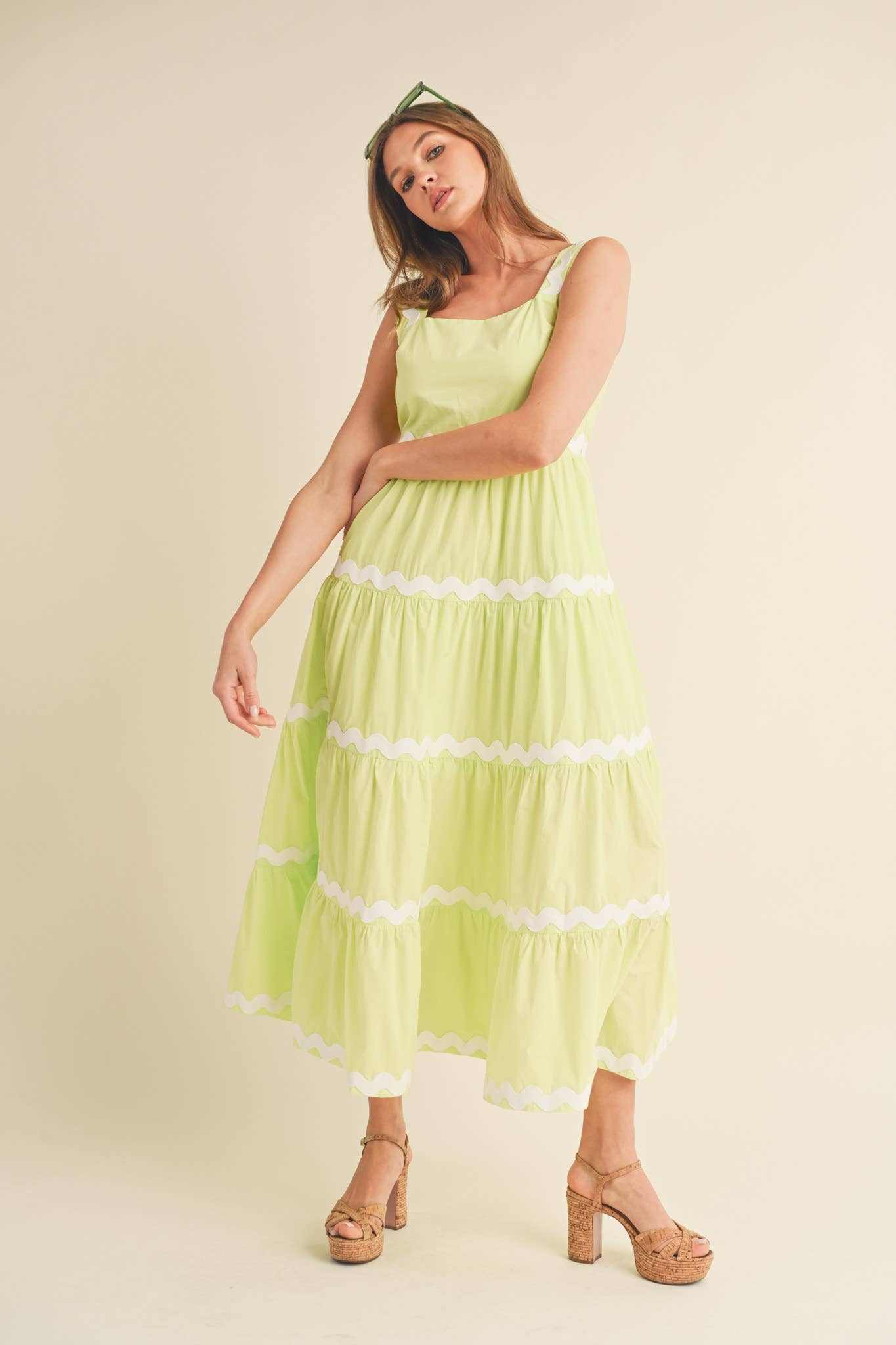 Ric Rac Trim Midi Dress