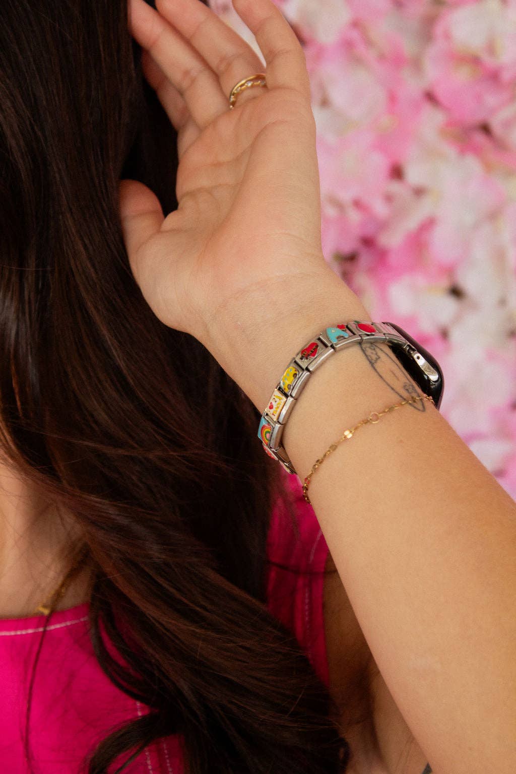 Silver Charm Watch Band