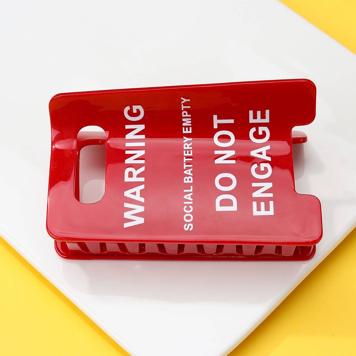 Caution Sign Hair Claw Clip
