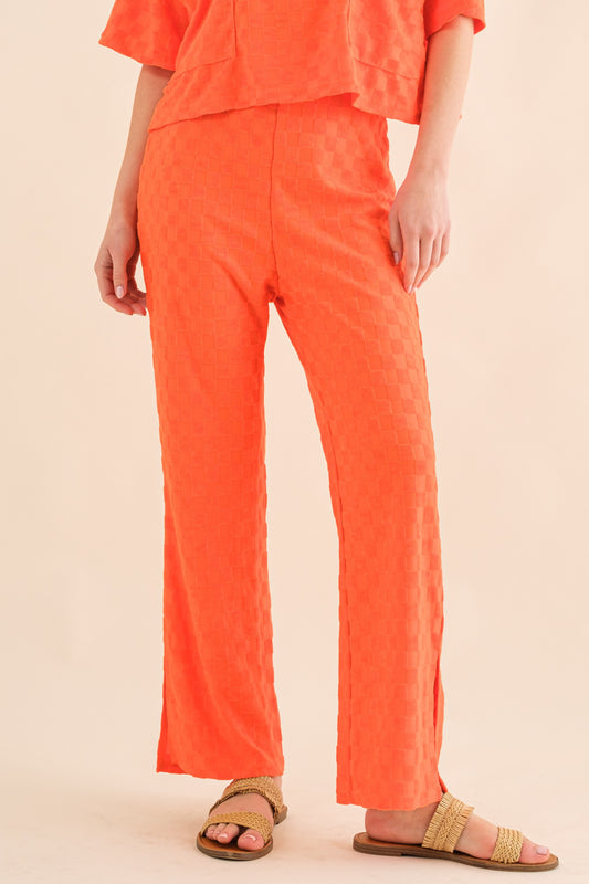 Orange Checker Board Pants