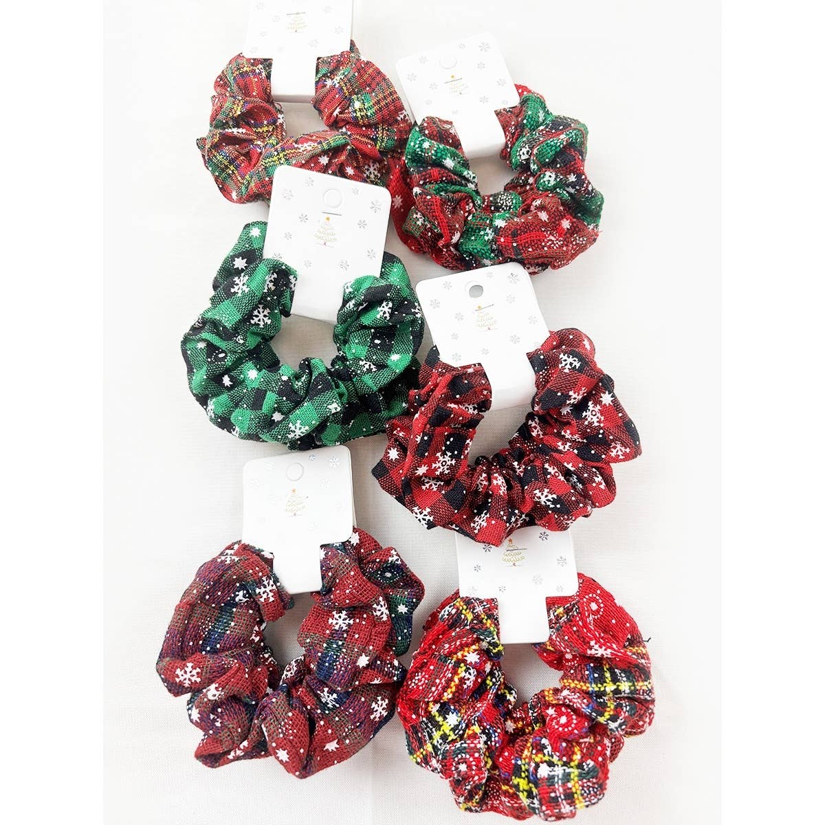 2 Pc Christmas Plaid Scrunchies
