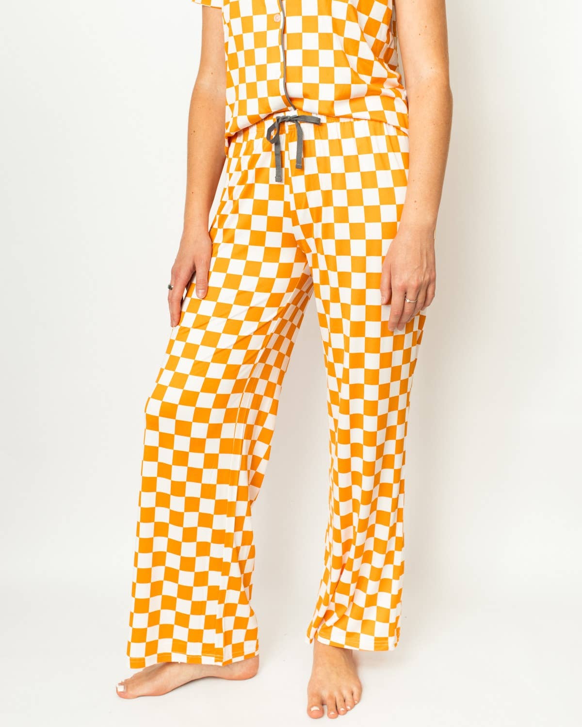 Checkerboard Sleep Pants White/Orange