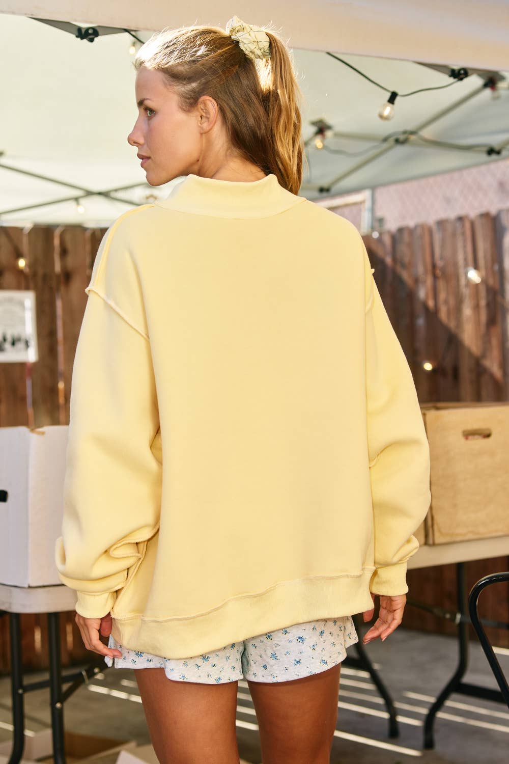 'DILLY DALLY' Mockneck Sweatshirt
