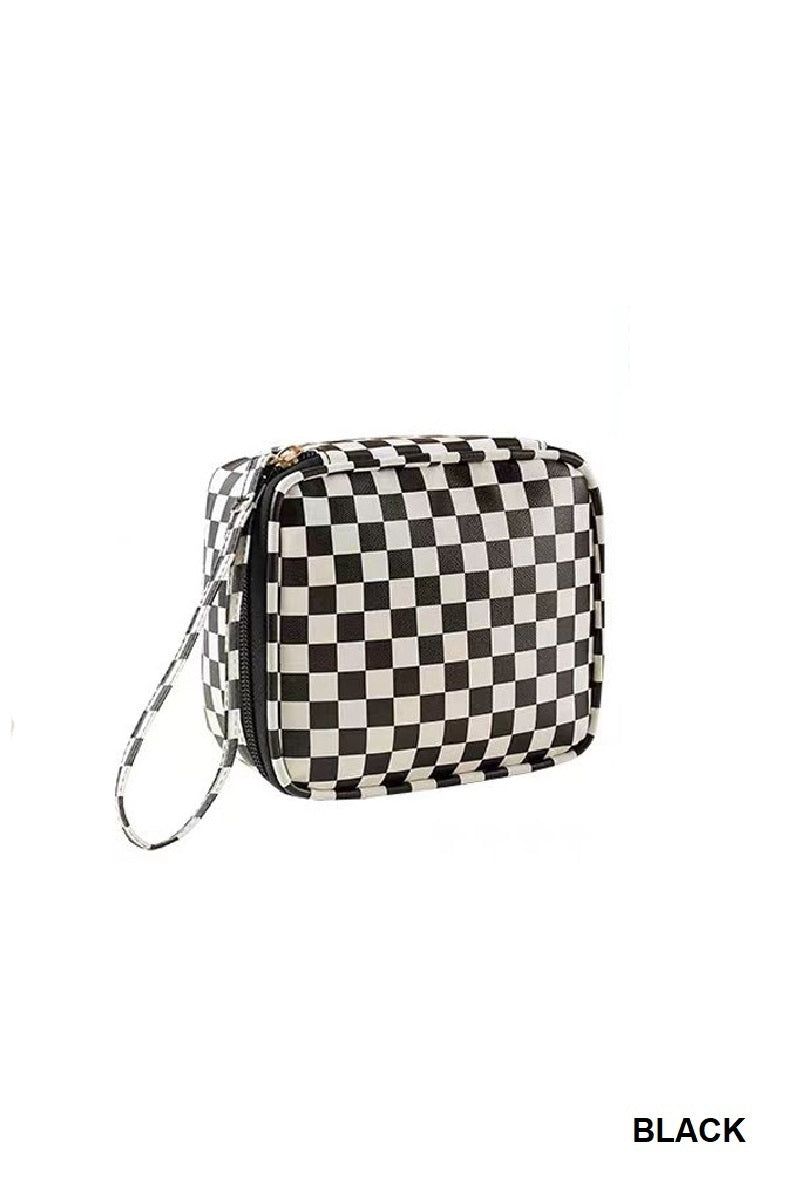 Checkered Makeup Bag