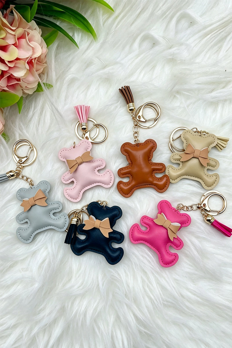 Vegan Leather Teddy Bag Charm