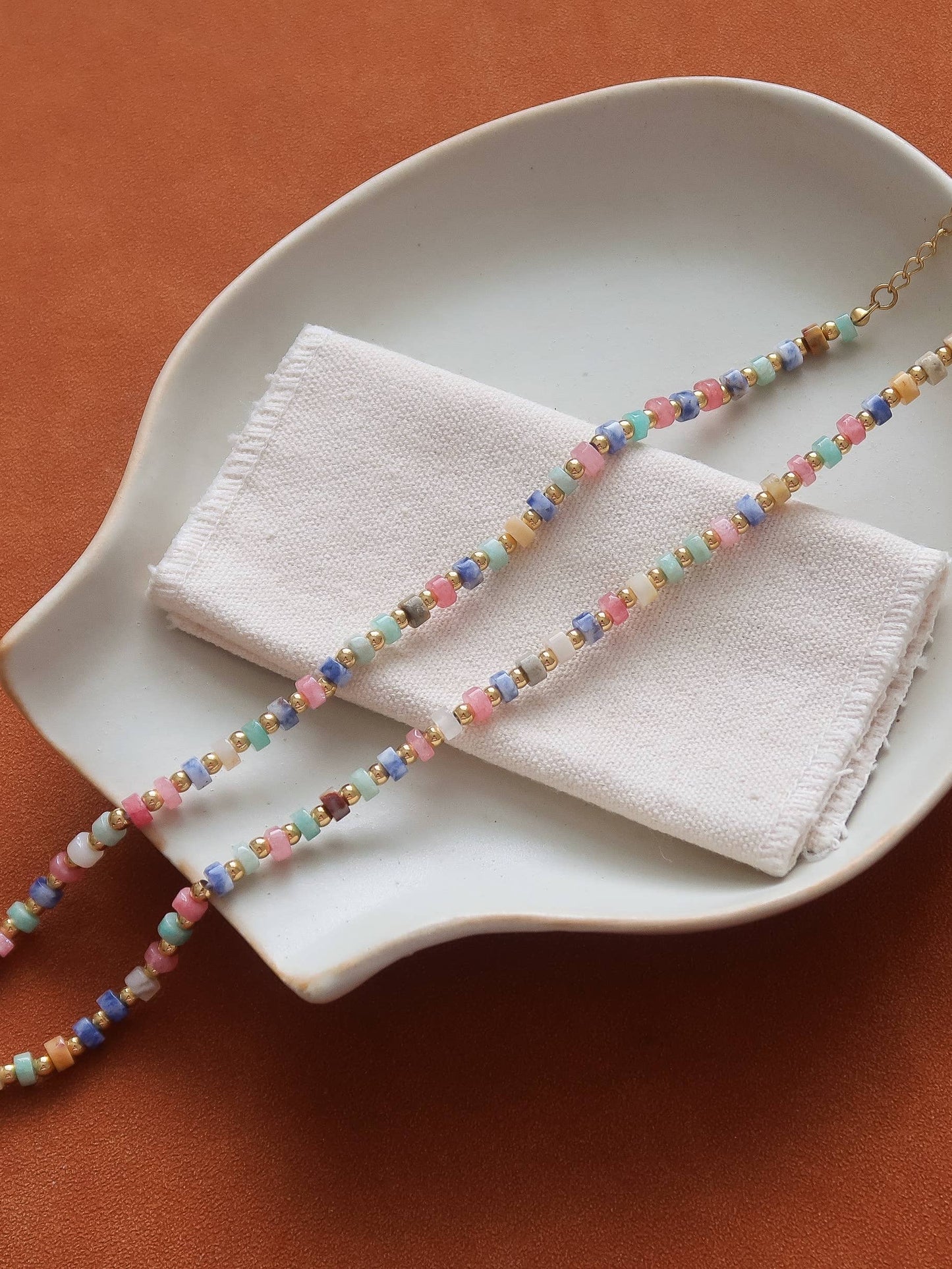 Lyric 18K Gold Non-Tarnish Faceted Bead Boho Necklace